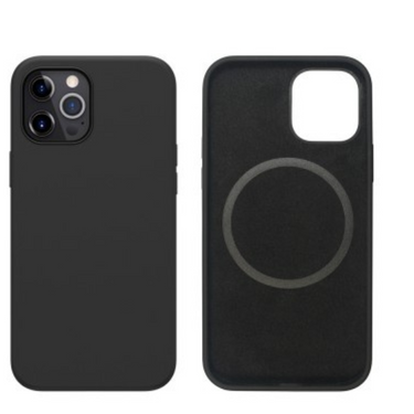 iPhone 12 mini Compatible Case Cover With Liquid Silicone And Compatible With MagSafe Technology - Black